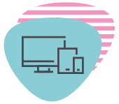 framework social media management icon green and pink